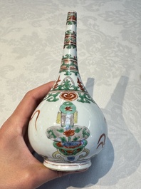 Three Chinese famille verte rosewater sprinklers, Kangxi