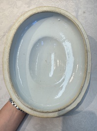 A Chinese famille rose serving dish, a covered tureen and stand with the arms of Peter van Hemert for the Danish market, Qianlong, ca. 1780