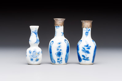 13 Chinese blue and white wares and four sets of Japanese Imari cups and saucers, 17/18th C.
