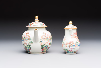 A Chinese famille rose 17-piece 'Deer and Scholars' tea service, Qianlong