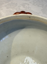 A Chinese famille rose serving dish, a covered tureen and stand with the arms of Peter van Hemert for the Danish market, Qianlong, ca. 1780
