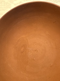 An English 4-piece engine-turned redware tea service, pseudo-Chinese marks, 2nd half 18th C.