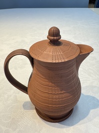 An English 4-piece engine-turned redware tea service, pseudo-Chinese marks, 2nd half 18th C.
