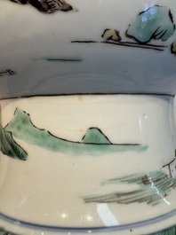 A Chinese famille verte 'Warriors' vase, Kangxi
