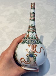 Three Chinese famille verte rosewater sprinklers, Kangxi