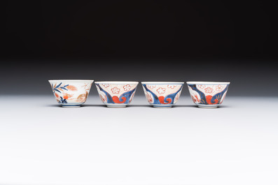 13 Chinese blue and white wares and four sets of Japanese Imari cups and saucers, 17/18th C.