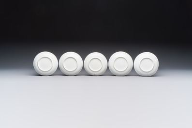 A Chinese famille rose 17-piece 'Deer and Scholars' tea service, Qianlong