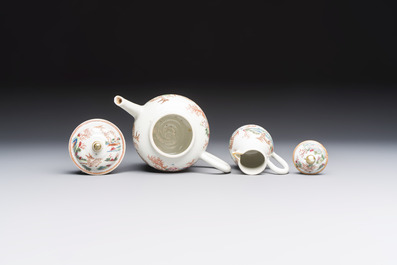 A Chinese famille rose 17-piece 'Deer and Scholars' tea service, Qianlong