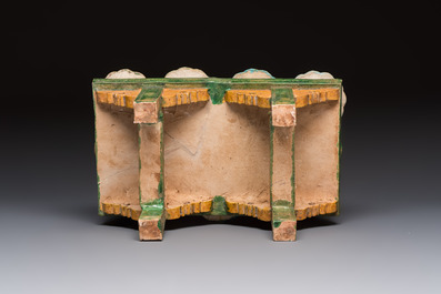 A Chinese sancai-glazed pottery model of an offering table, Ming