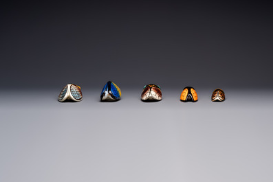 A collection of 19 French &lsquo;Cicada&rsquo; wall pocket vases, 20th C.