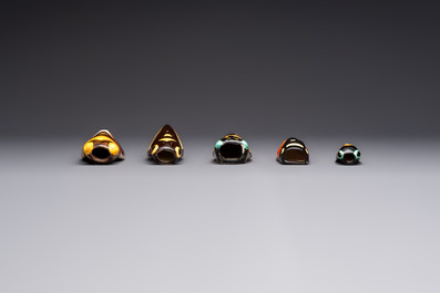 A collection of 19 French &lsquo;Cicada&rsquo; wall pocket vases, 20th C.