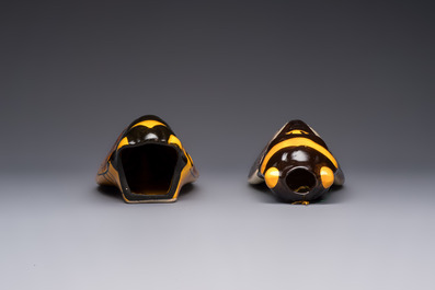 A collection of 19 French &lsquo;Cicada&rsquo; wall pocket vases, 20th C.