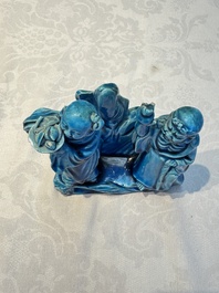 Six Chinese turquoise-glazed wares, 19/20th C.