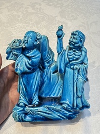 Six Chinese turquoise-glazed wares, 19/20th C.