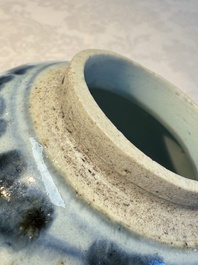 Two Chinese blue and white jars, Ming, and a Japanese blue and white vase, possibly Edo, 18th C.