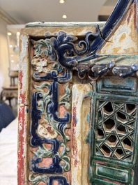A large and fine Chinese polychrome-glazed Shiwan stoneware group of immortals, 19th C.