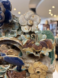 A large and fine Chinese polychrome-glazed Shiwan stoneware group of immortals, 19th C.