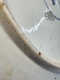 A large Chinese famille verte 'Banquet' dish, lingzhi mark, Kangxi