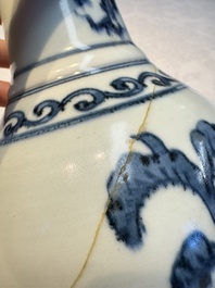 Two Chinese blue and white jars, Ming, and a Japanese blue and white vase, possibly Edo, 18th C.