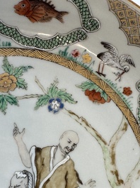 A Chinese famille rose 'Doctor's Visit' plate after Cornelis Pronk, Qianlong