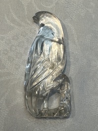 A group of ten Chinese hardstone and cherry amber carvings, 20th C.