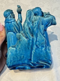 Six Chinese turquoise-glazed wares, 19/20th C.