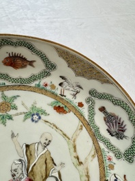 A Chinese famille rose 'Doctor's Visit' plate after Cornelis Pronk, Qianlong