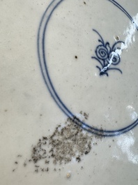 A large Chinese famille verte 'Banquet' dish, lingzhi mark, Kangxi