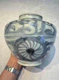 Two Chinese blue and white jars, Ming, and a Japanese blue and white vase, possibly Edo, 18th C.