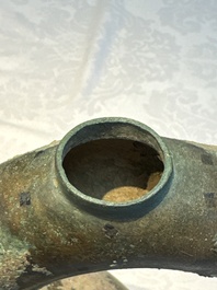 A Chinese bronze 'Garlic Head' wine vessel, 'Hu 壺', Western Han