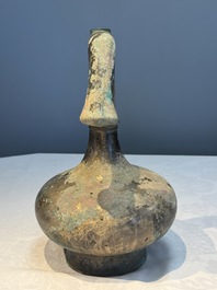 A Chinese bronze 'Garlic Head' wine vessel, 'Hu 壺', Western Han