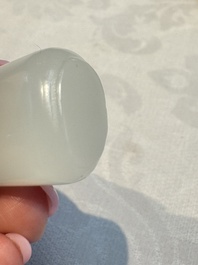 Five Chinese white jade and glass snuff bottles, 19/20th C.