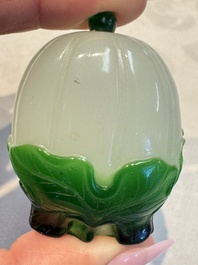 Five Chinese white jade and glass snuff bottles, 19/20th C.