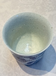 A Chinese blue and white vase and a vessel, 19th C.
