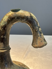 A Chinese bronze 'Garlic Head' wine vessel, 'Hu 壺', Western Han