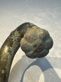 A Chinese bronze 'Garlic Head' wine vessel, 'Hu 壺', Western Han