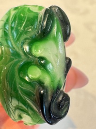 Five Chinese white jade and glass snuff bottles, 19/20th C.
