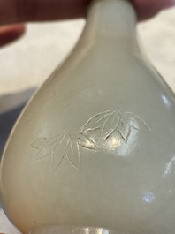 Five Chinese white jade and glass snuff bottles, 19/20th C.