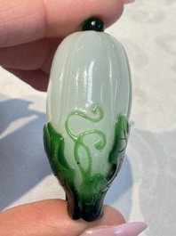 Five Chinese white jade and glass snuff bottles, 19/20th C.