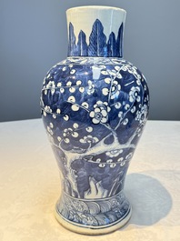 A Chinese blue and white vase and a vessel, 19th C.