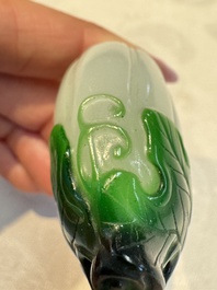 Five Chinese white jade and glass snuff bottles, 19/20th C.