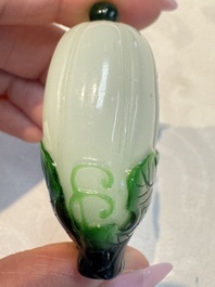 Five Chinese white jade and glass snuff bottles, 19/20th C.