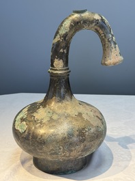 A Chinese bronze 'Garlic Head' wine vessel, 'Hu 壺', Western Han