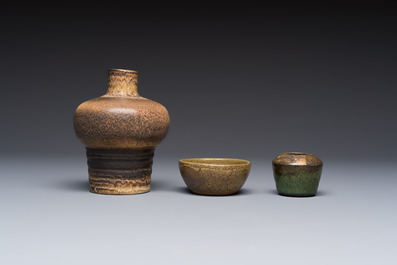 A varied group of 12 glazed pottery wares, 20th C.