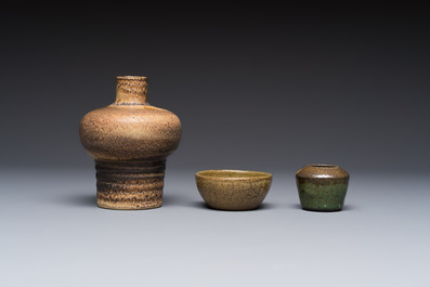 A varied group of 12 glazed pottery wares, 20th C.