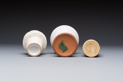A varied group of 12 glazed pottery wares, 20th C.