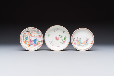 A varied collection of 13 Chinese famille rose wares, Yongzheng and later
