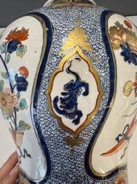 An exceptional polychrome Dutch Delft five-piece garniture in Chinese Kangxi style, first quarter 18th C.