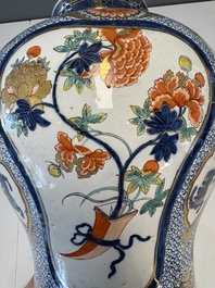 An exceptional polychrome Dutch Delft five-piece garniture in Chinese Kangxi style, first quarter 18th C.