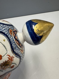 An exceptional polychrome Dutch Delft five-piece garniture in Chinese Kangxi style, first quarter 18th C.